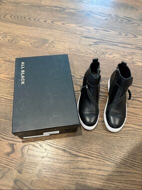 All Black Men's Black High-Top Zip Sneaker